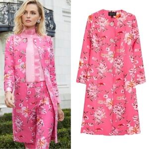 RARE Carlisle Collection Catalina Pink Jacquard Floral Jacket - 10